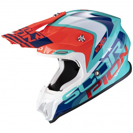 CASQUE SCORPION VX-16 AIR NATION VERT/BLEU/ROUGE 