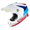 CASQUE SCORPION VX-22 AIR ARES BLANC-BLEU-ROUGE 