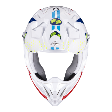 CASQUE SCORPION VX-22 AIR ARES BLANC-BLEU-ROUGE 