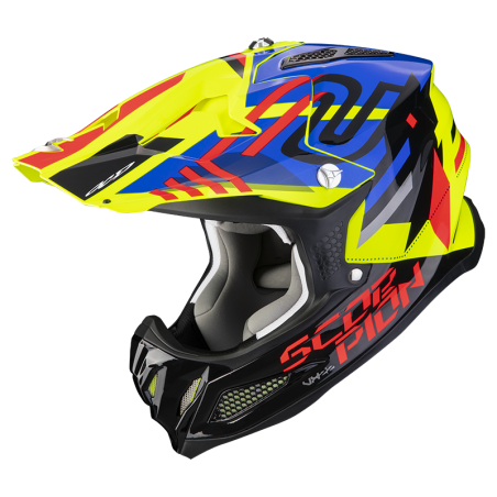 CASQUE SCORPION VX-22 AIR NEOX JAUNE FLUO-BLEU-ROUGE 