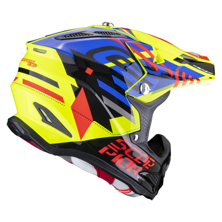 CASQUE SCORPION VX-22 AIR NEOX JAUNE FLUO-BLEU-ROUGE 